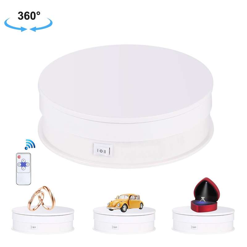 PULUZ 15cm Adjusting Speed Rotating Turntable Display Stand, Load: 3kg(White)