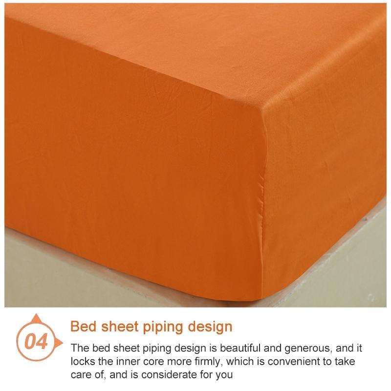 Plain Mattress Protector Bed Mat Mattress Cover Fitted Sheet, Size:120X200cm(Orange)