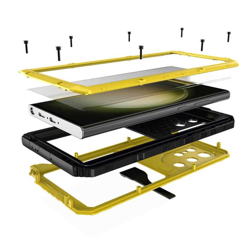 For Samsung Galaxy S23 Ultra 5G RedPepper Wolf 360 Full Body Rugged IP68 Waterproof Phone Case(Ye...