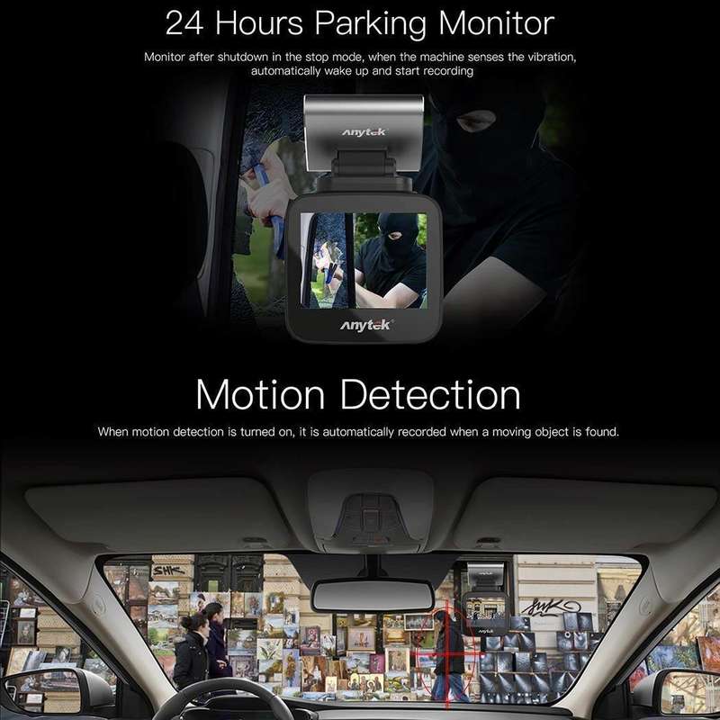 Anytek Q2 Radar Detector FHD 1296P WIFI Video Recorder Cam Dash Camera ADAS LDWS Car DVRS Removab...