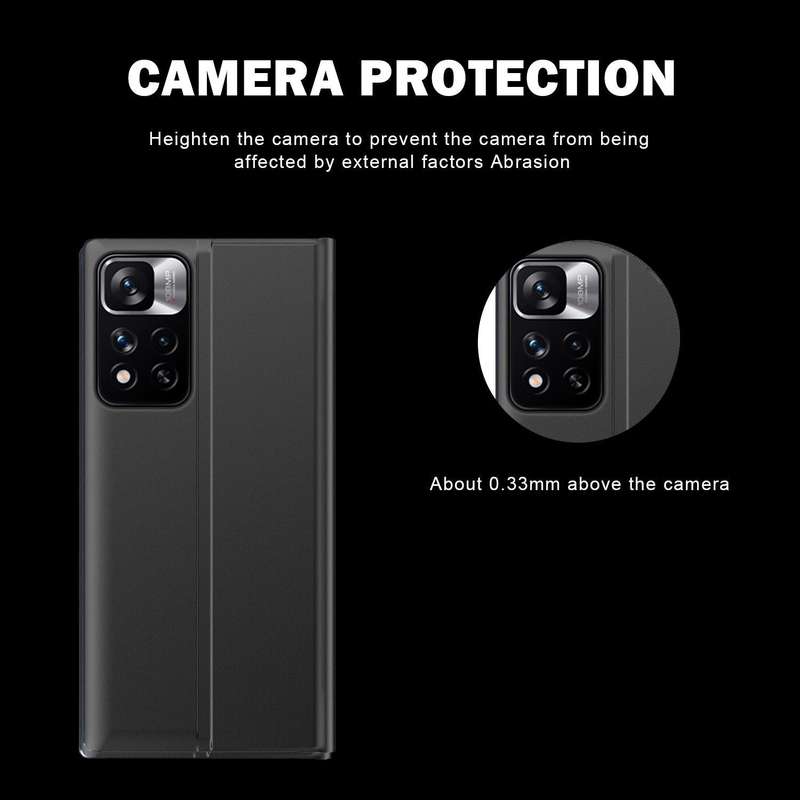 For Samsung Galaxy S22 5G Side Display Magnetic Flip Plain Cloth + PC Case with Holder & Sleep / ...