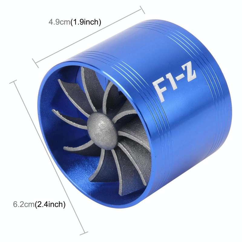 Car Stainless Universal Supercharger F1-Z Single Side Turbine Air Intake Fuel Saver Turbo Turboin...