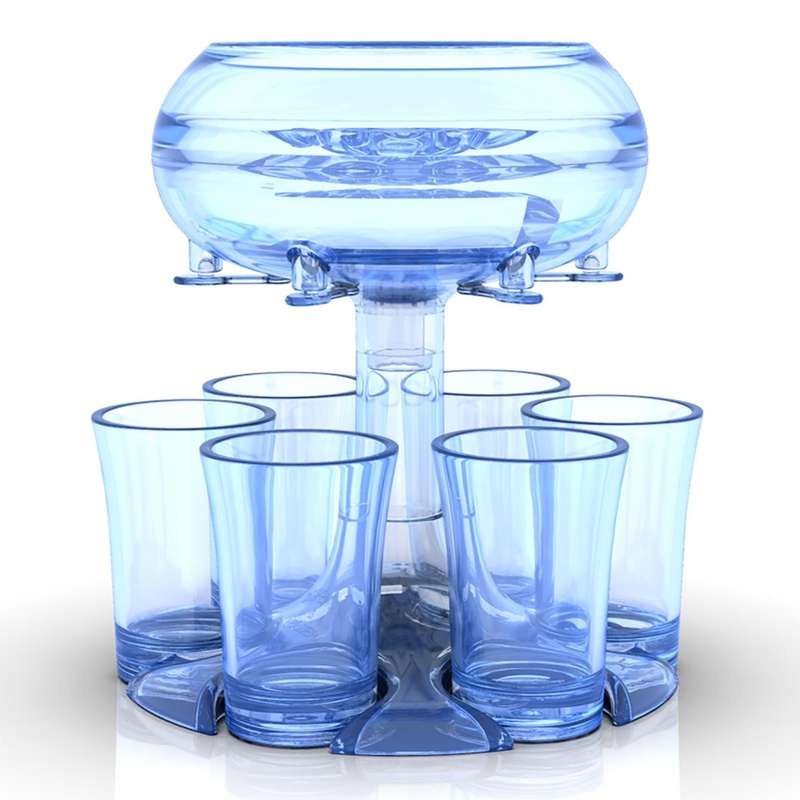 6 Shot Glass Dispenser And Holder Automatic Diversion Pourer(Sky Blue)