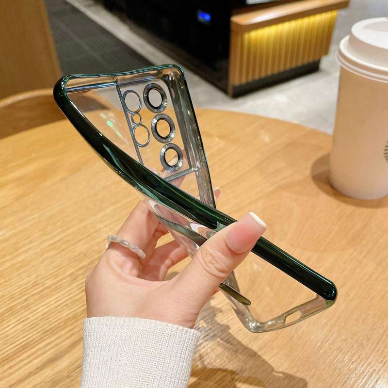 For Samsung Galaxy S21 Ultra 5G Electroplated Frame MagSafe Magnetic Phone Case(Silver)