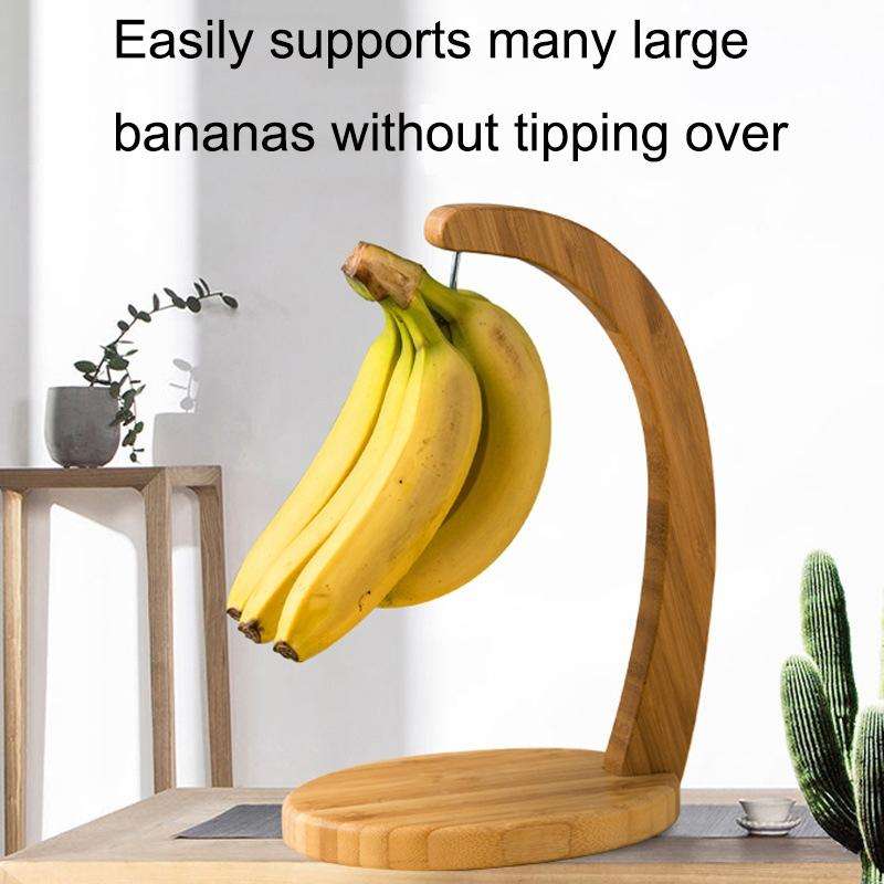 Bamboo Banana Rack Kitchen Fruit Storage Rack Living Room Shelf(Wood Color)