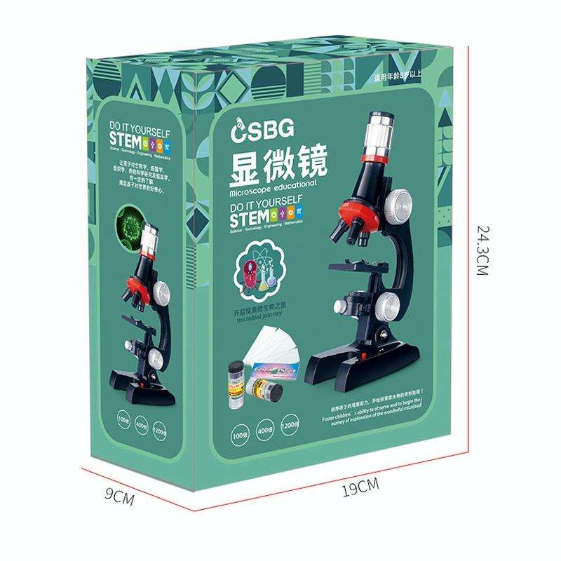 HD 1200 Times Microscope Children Educational Toys(Light Blue)
