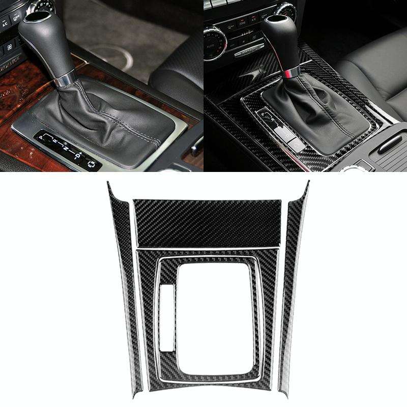5 PCS Car Carbon Fiber Left Drive Gear Position Panel Decorative Sticker for Mercedes-Benz W204 2...