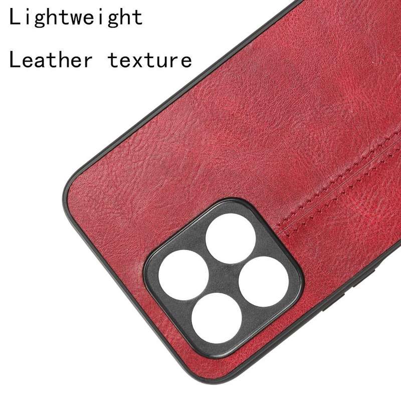 For Honor X8 5G/X6 5G/Play6C Sewing Cow Pattern Skin PC + PU + TPU Phone Case(Red)