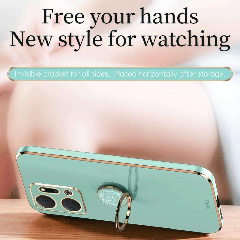 For Honor X7a 2023 XINLI Straight Edge 6D Electroplate TPU Phone Case with Ring Holder(Celestial ...