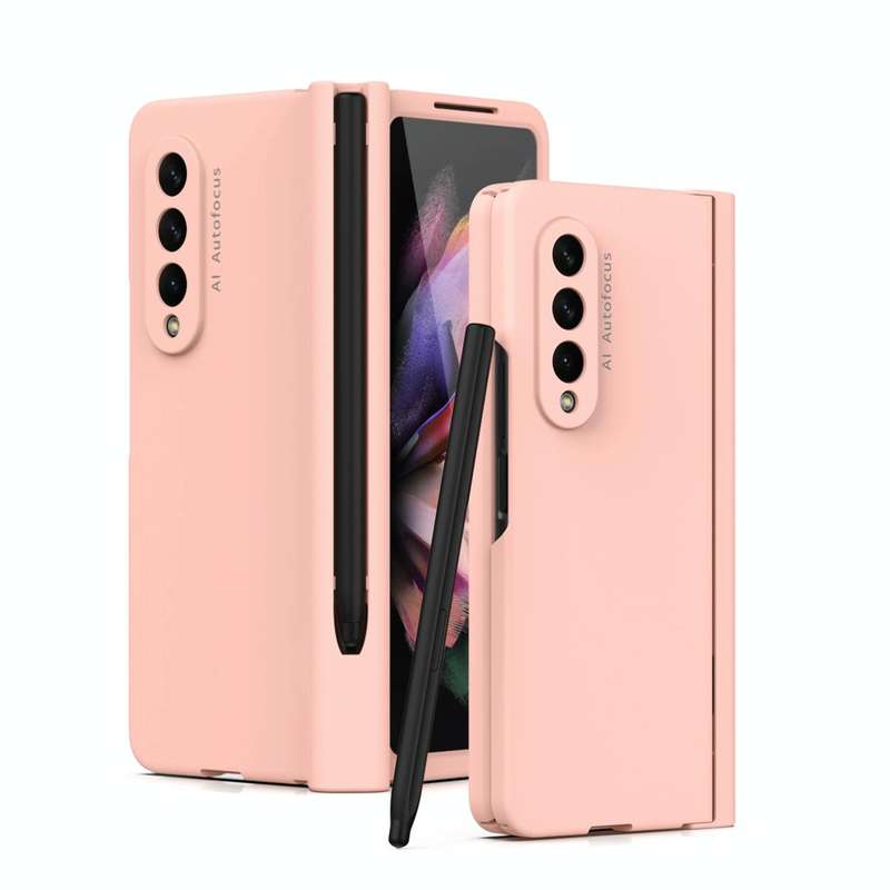 For Samsung Galaxy Z Fold3 5G Macaron Hinge Phone Case with Stylus Pen Fold Edition & Protective ...