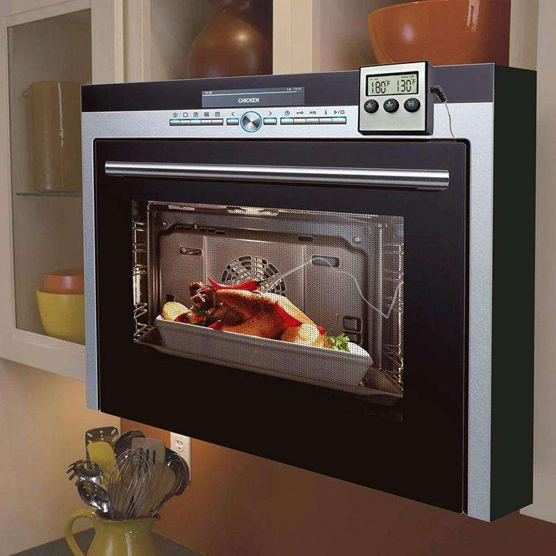 Digital Oven Thermometer Kitchen Food Cooking Meat BBQ Probe Thermometer Timer Water Milk Tempera...