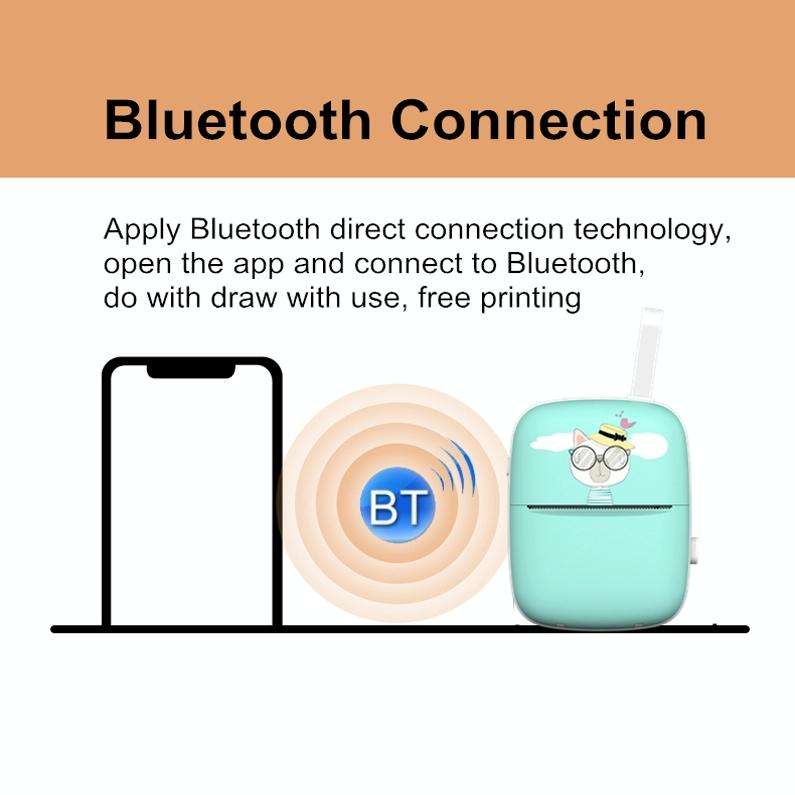 Portable Mini Thermal Printer Bluetooth Mobile Phone Photo Pocket Printer(English Version (Pink))