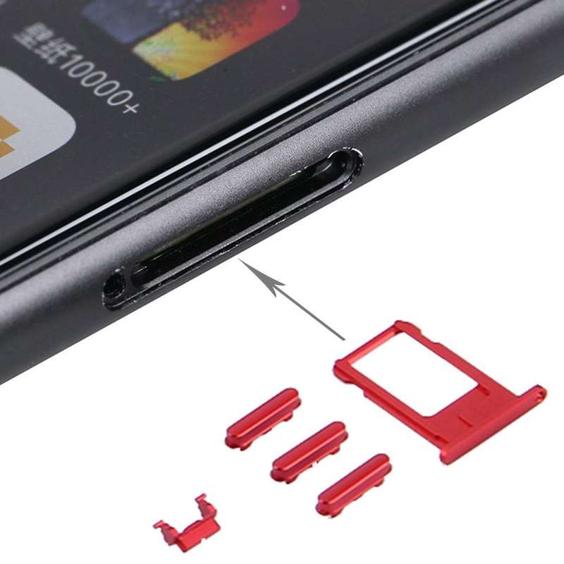 6 in 1 for iPhone 7 Plus (Back Cover (With Camera Lens)  + Card Tray + Volume Control Key + Power...