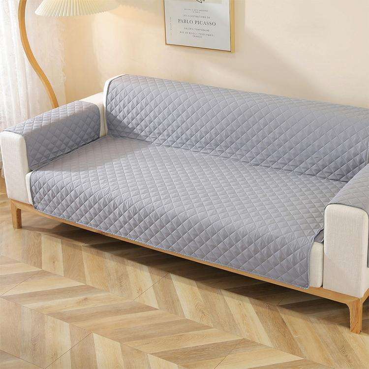Double-sided Waterproof Pet Cushion Diamond Pattern Sofa Cover, Size:55x196cm(Grey)