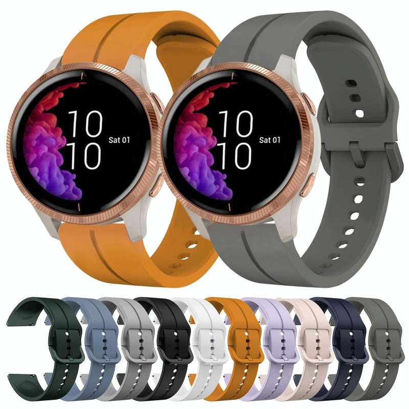 For Garmin Venu 20mm Loop Silicone Watch Band(Black)
