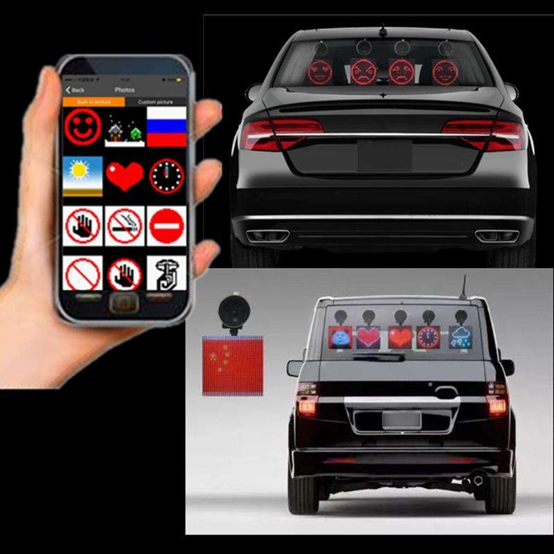 32x32 Pixel Full Color Wireless Bluetooth APP Control Emoji Smiley Faces LED Car Sign LED Display...