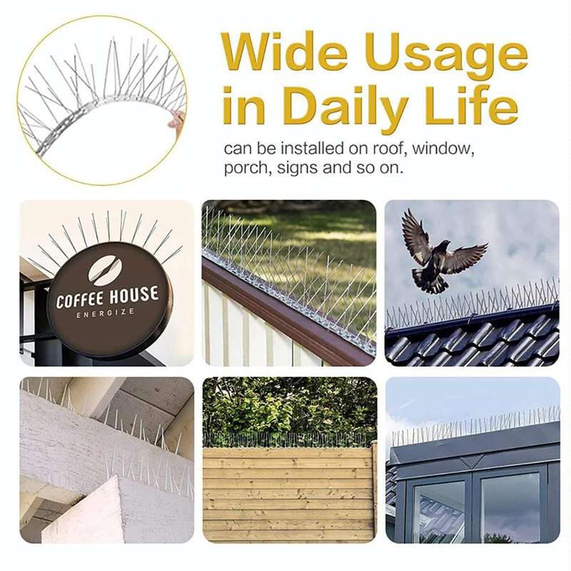 10 Sets 25cm Long Stainless Steel Bird Repellent Thorn Anti-cat Thorn Bird Device