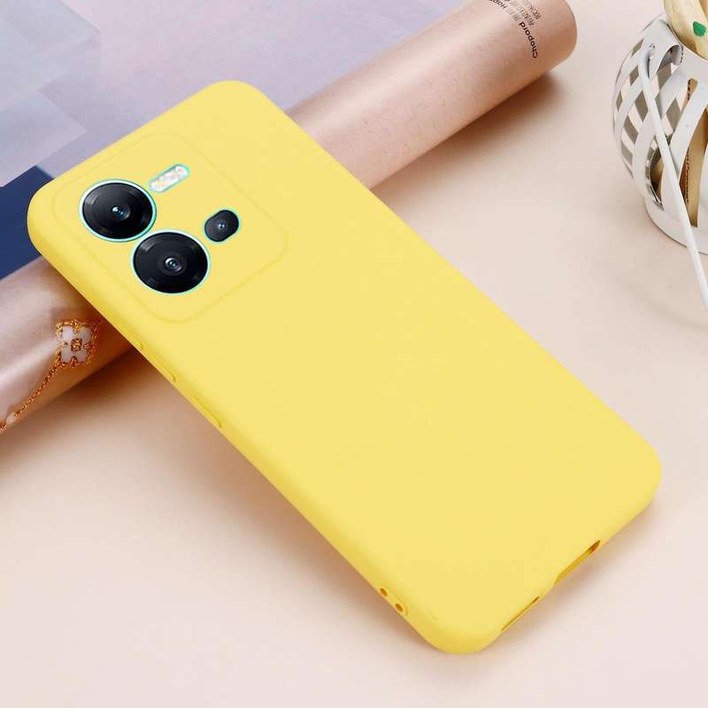 For vivo V25 5G / V25E 5G / X80 Lite Pure Color Liquid Silicone Shockproof Full Coverage Phone Ca...