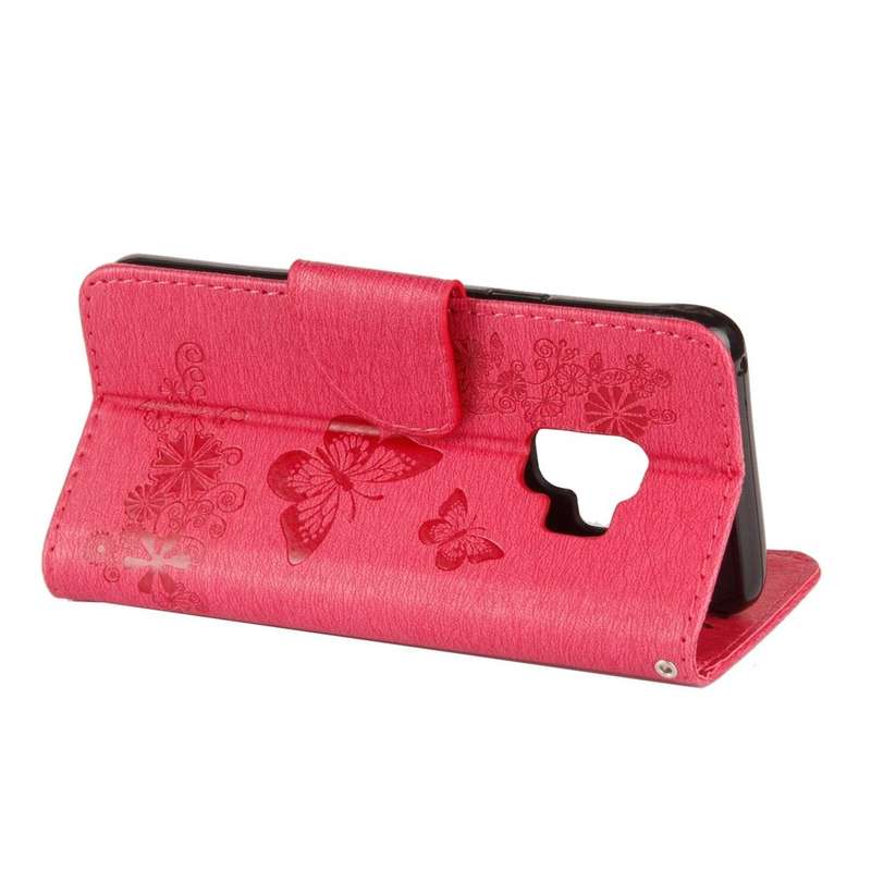 For Galaxy S9 Vintage Embossed Floral Butterfly Pattern Horizontal Flip Leather Case with Card Sl...