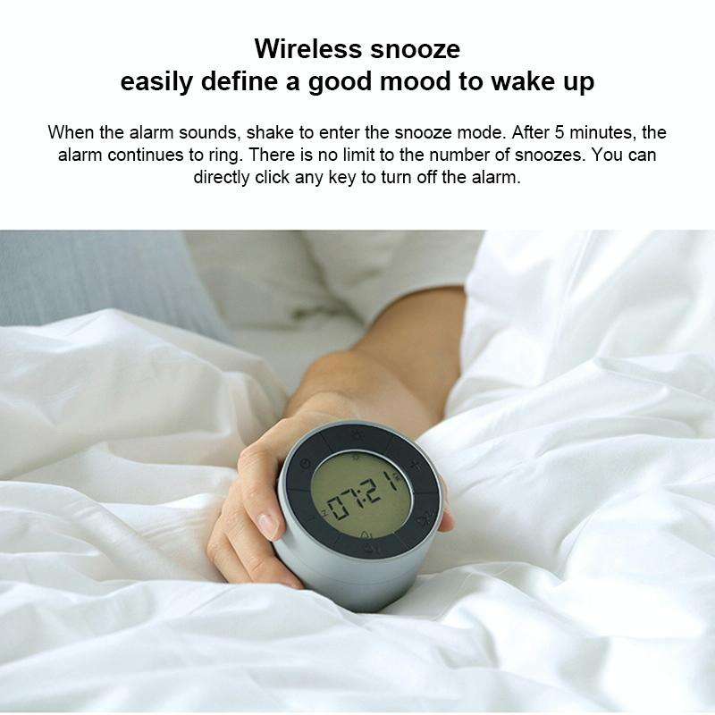 Simple Home Creative Multi-function Charging Stepless Dimming Alarm Clock Night Light(Gray)