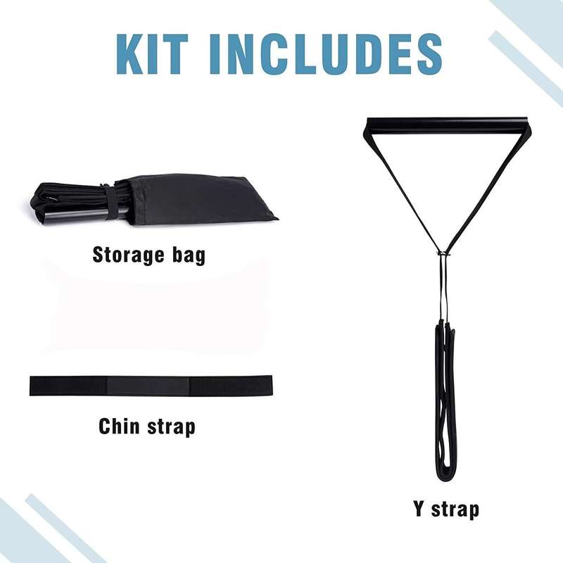 Y -Shaped Spine Chiropractic Decompression Traction Tool with Chin Strap, Size: Free Size(Black)
