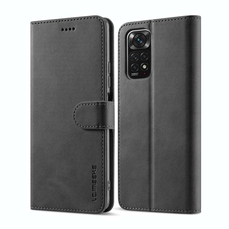 For Xiaomi Redmi Note 12 Pro 4G Global LC.IMEEKE Calf Texture Horizontal Flip Leather Case(Black)