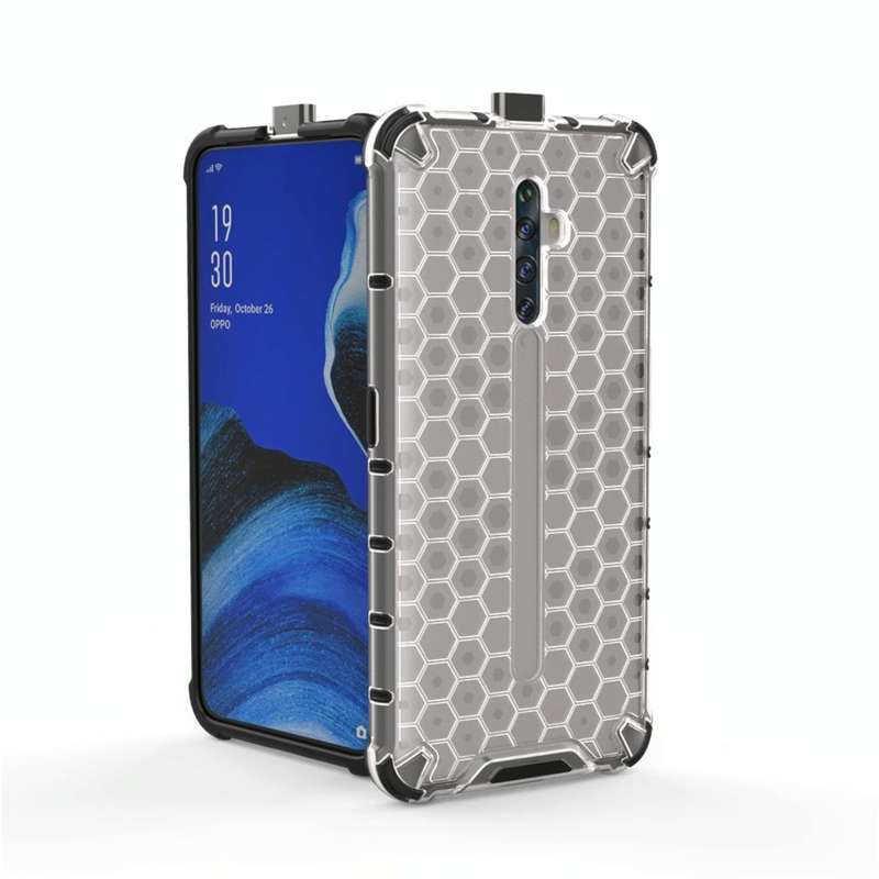 For Oppo Reno2 Z Shockproof Honeycomb PC + TPU Case(Blue)