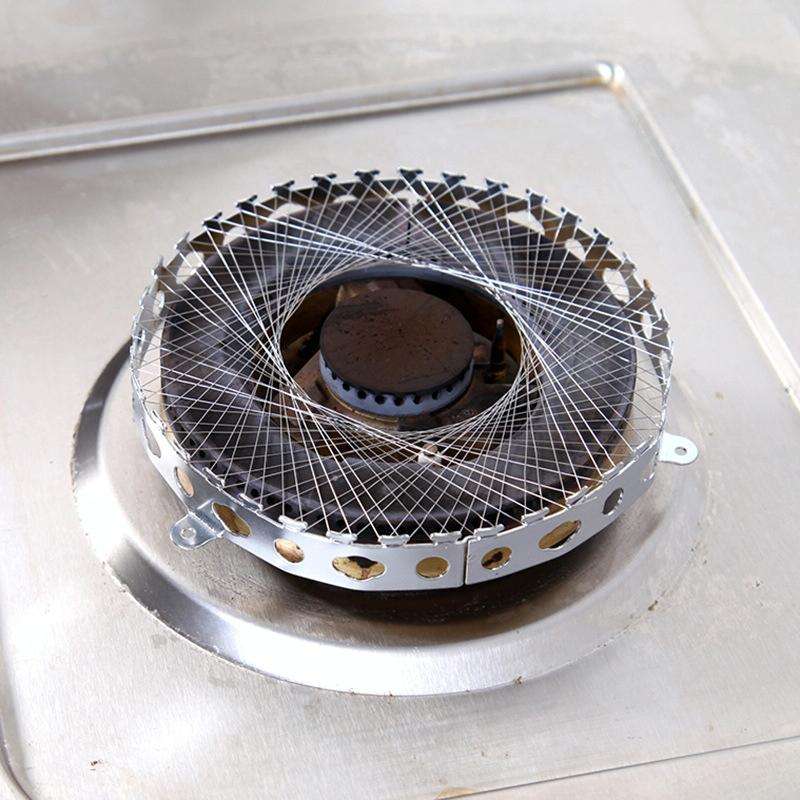 2 PCS Stainless Steel Gas Circle for Gas Cooker Fireproof Windproof Gas Energy Saving Hood Kitche...