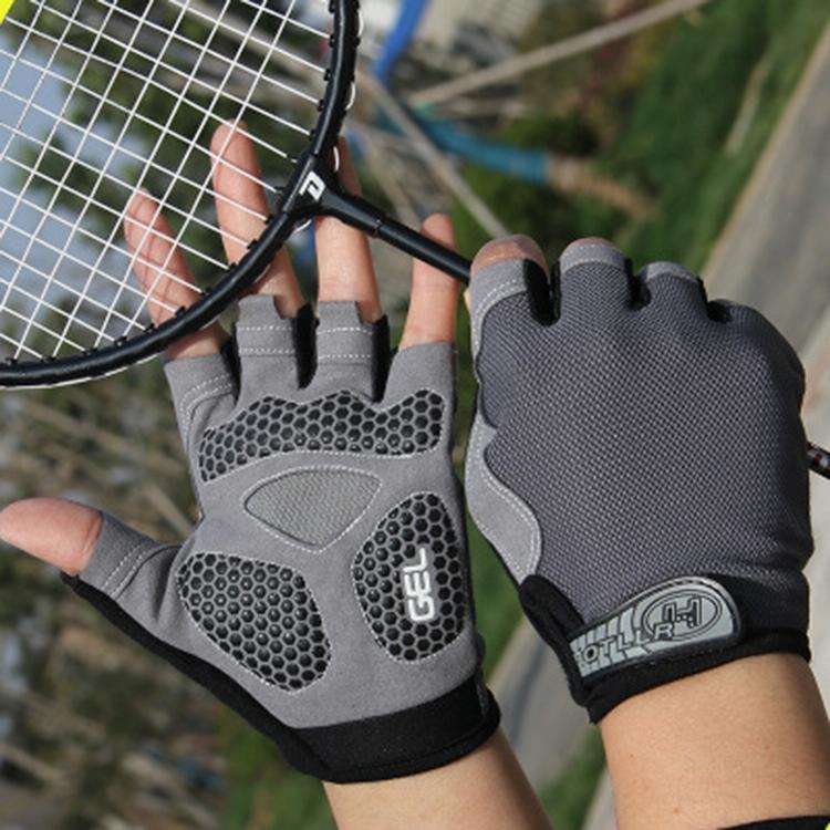 Cycling Shock Absorbing Anti-Slip Gloves Fitness Weight Lifting Training Half-finger Gloves, Size...