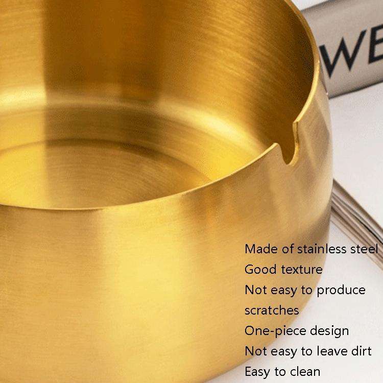Thickened Stainless Steel Ashtray Windproof And Drop-Proof Ashtray, Specification: Small(Black)