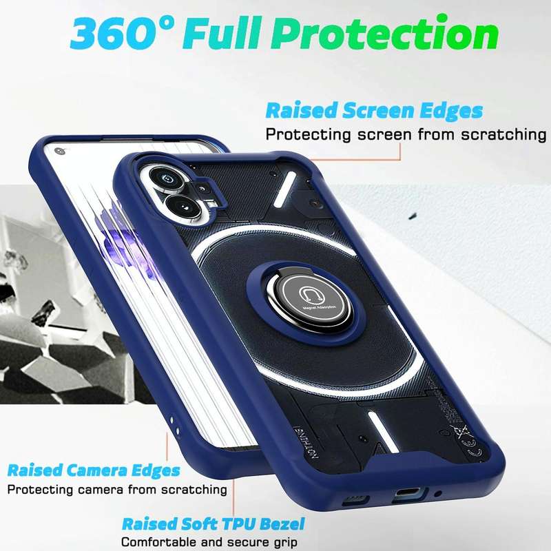 For Nothing Phone 1 Q Shadow 1 Series TPU + PC Phone Case with Ring Holder(Red)