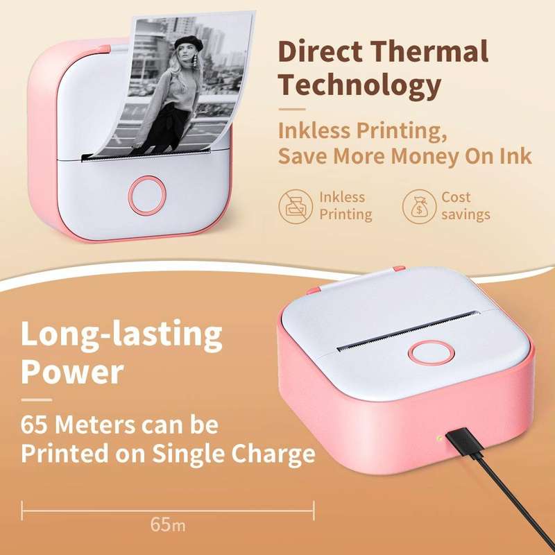 Phomemo T02 Standard Error Mini Pocket Small Portable Bluetooth Phone Photo Label Thermal Printer...