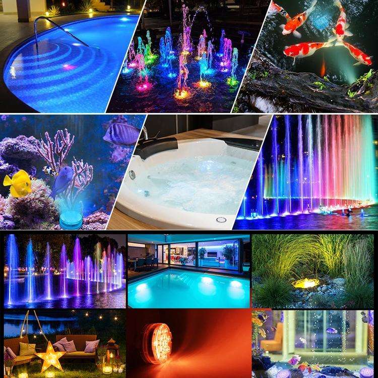 15 LEDs RF Remote Control Diving Light Magnetic Waterproof Pool Lamp, Spec: 1 PC + 1 RC(16 Colors)