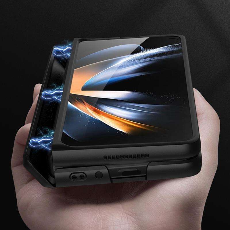 For Samsung Galaxy Z Fold4 GKK Magnetic Hinged Folding Full Phone Case(Black)