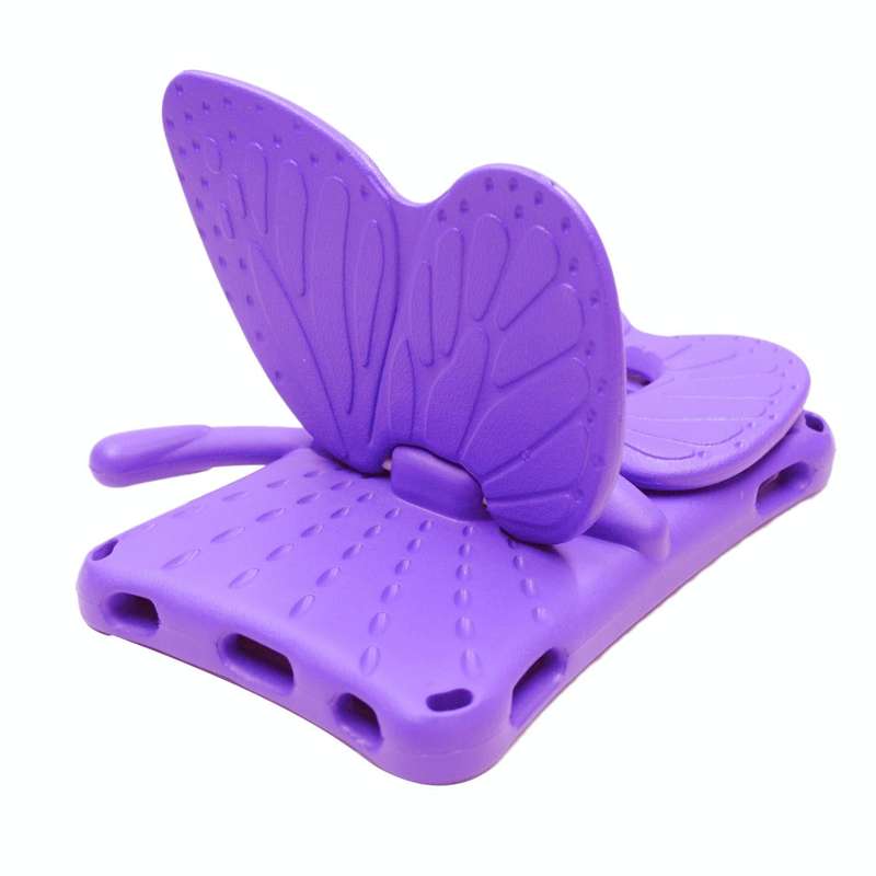 For Samsung Galaxy Tab A9 8.7 X110/X115 Butterfly Bracket Kids EVA Shockproof Tablet Case(Purple)
