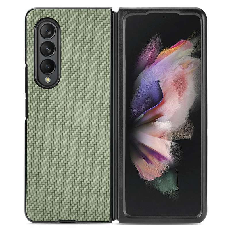 For Samsung Galaxy Z Fold3 5G Cross Pattern Slim PC Protective Case(Green)