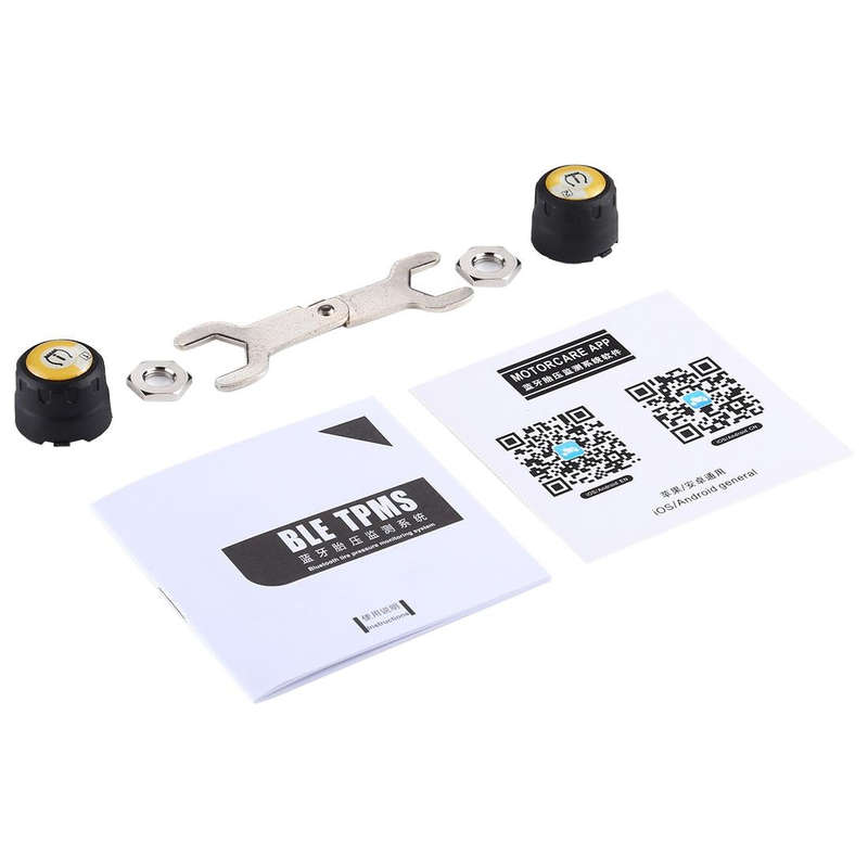 Motorcycle Bluetooth Tire Pressure Monitoring System TPMS Mobile Phone APP Detection 2 External S...