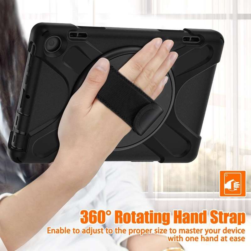 For Amazon Fire HD 8 2022 Hard PC Soft Silicone Full Body Protective Tablet Case(Black)