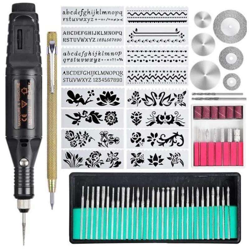 70pcs/set Mini Electric Speed Adjustable Engraving Pen Micro Electric Drill(US Plug)