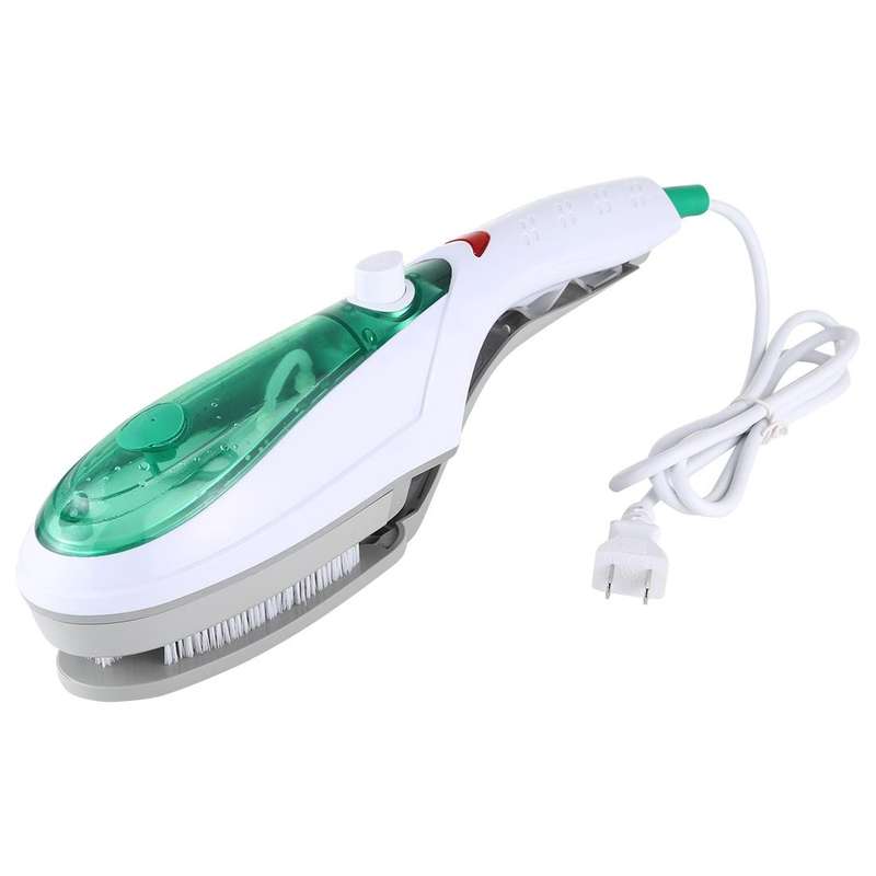 Handheld Garment Steamer Brush Portable Clothes Steam Iron, US Plug 110V(Green)