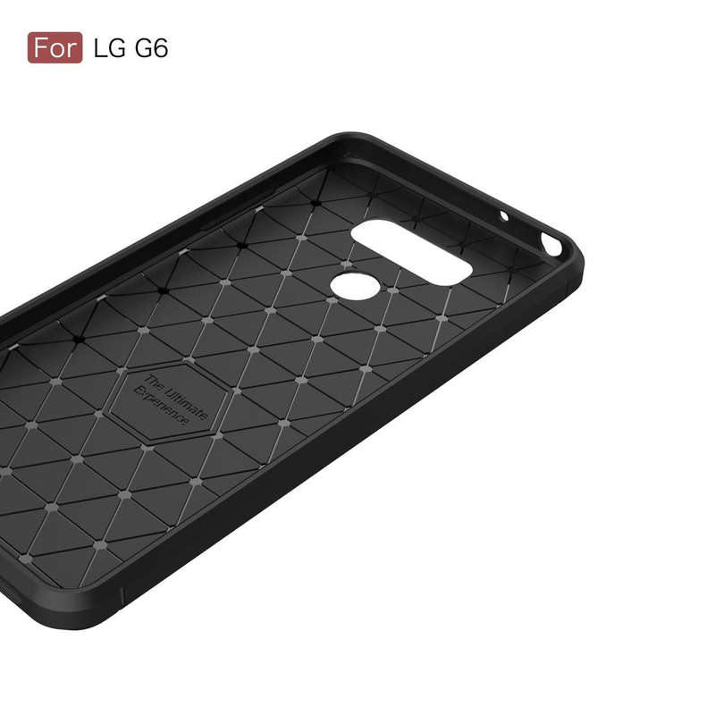 For LG G6 Brushed Carbon Fiber Texture Shockproof TPU Protective Cover Case (Blue)