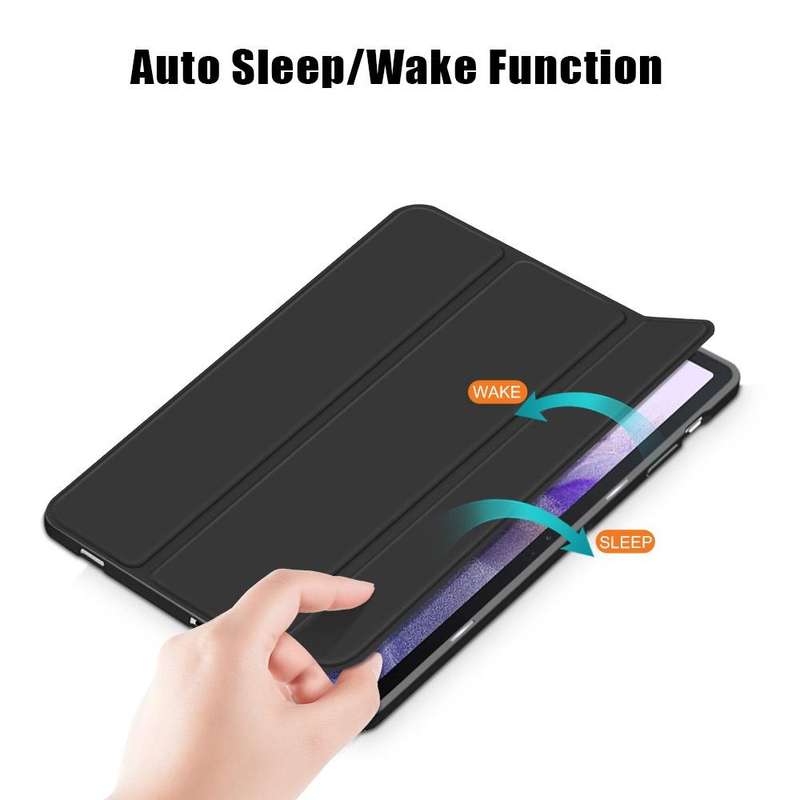 For Samsung Galaxy Tab S7 FE 12.4 Solid Color TPU Horizontal Flip Tablet Leather Case with 3-Fold...