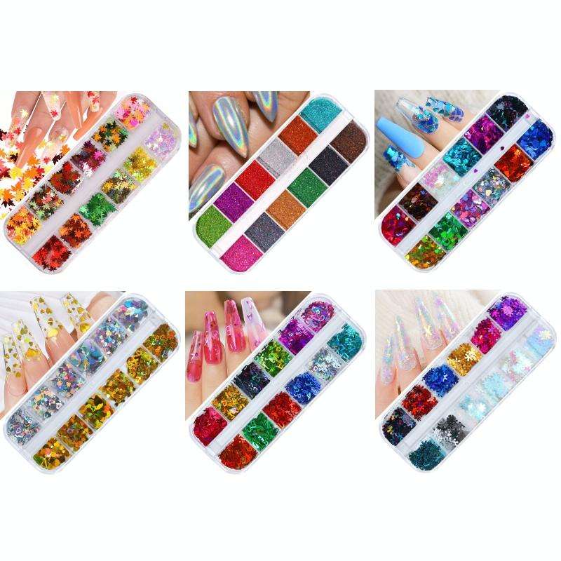 2 PCS Nail Art Butterfly Laser Symphony Sequins, Specification:17