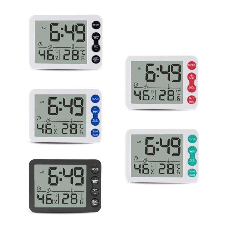 Multifunctional Indoor Thermometer And Hygrometer Large Screen Alarm Clock Kitchen Electronic Cou...