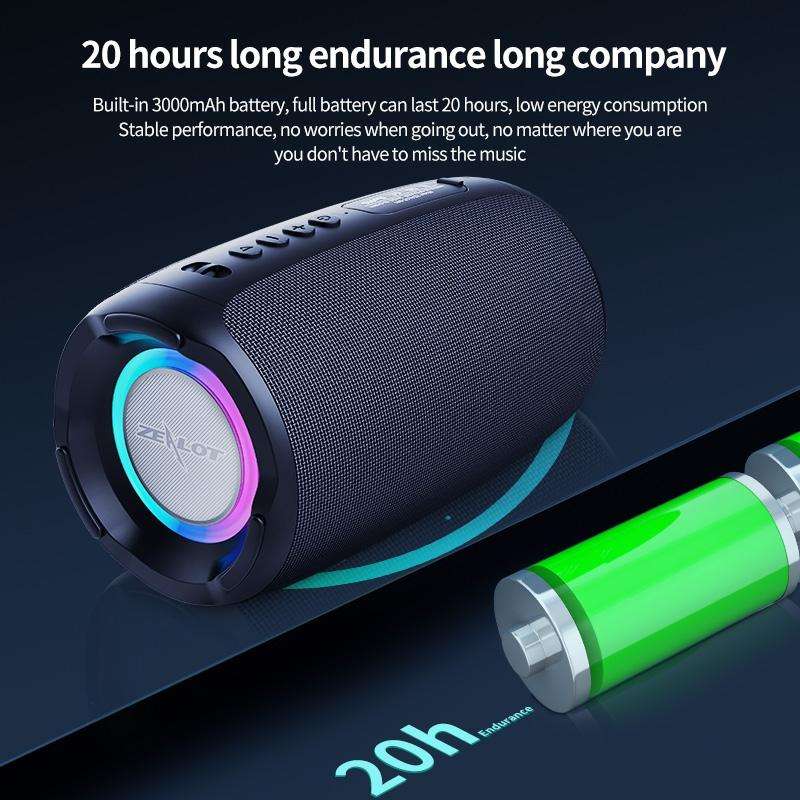 Zealot S61 IPX6 Waterproof Portable Wireless Bluetooth Speaker(Black)