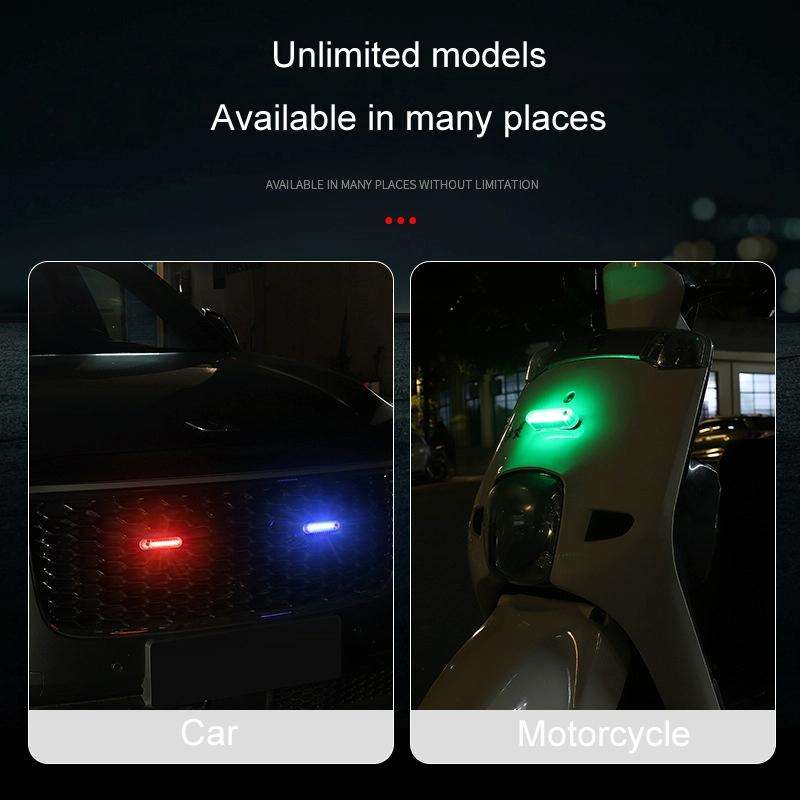 Motorcycle Electric Car Anti-Rear Collision Solar Strobe Warning Light, Specification: Blue Light