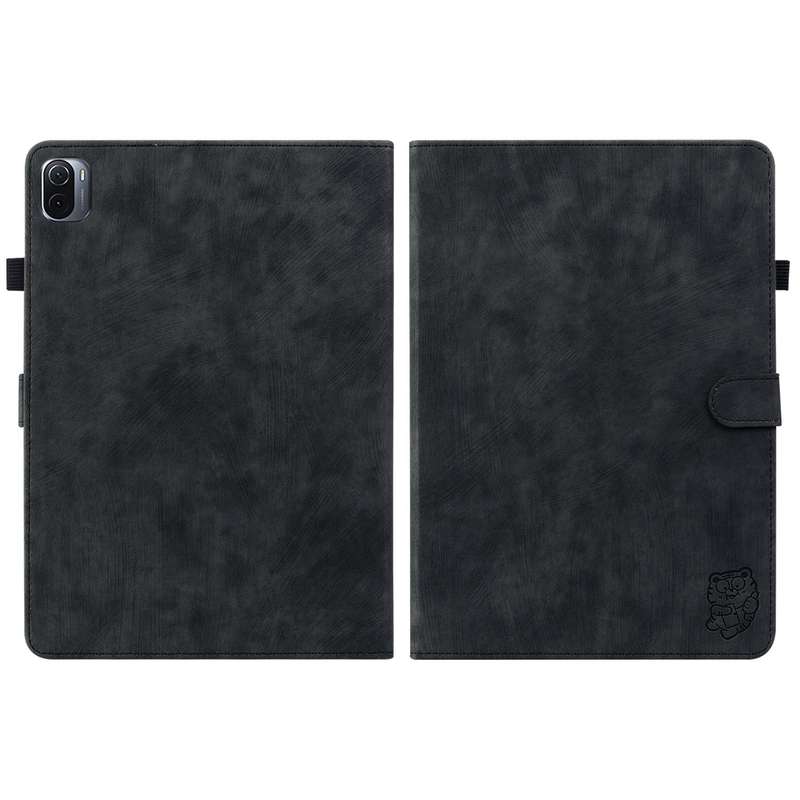 For Xiaomi Pad 5/Pad 5 Pro Tiger Pattern PU Tablet Case With Sleep / Wake-up Function(Black)