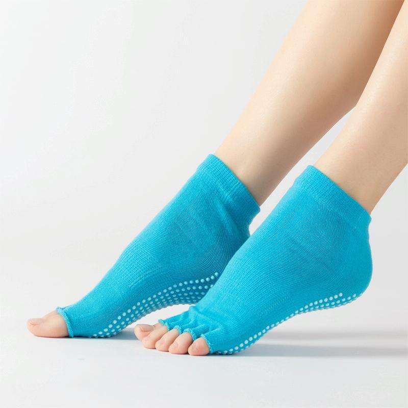 3 Pair Open-Toe Yoga Socks Indoor Sports Non-Slip Five-Finger Dance Socks, Size: One Size(Color L...