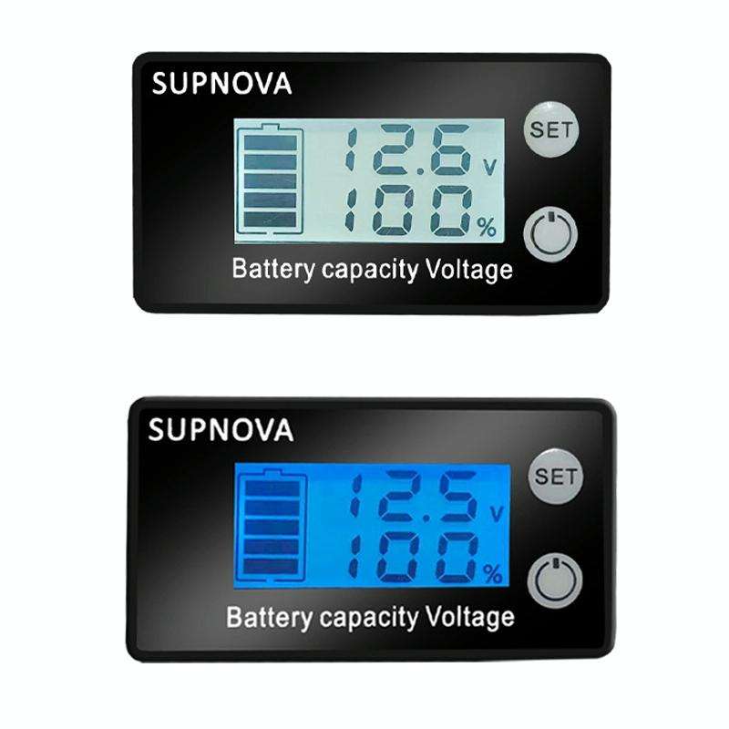 SUPNOVA LCD Two-wire Voltage and Electricity Meter DC Digital Display Voltmeter(White)