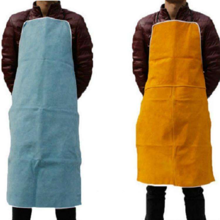 Full Leather Electric Welding Apron High Temperature Fireproof Star Splash Protective Clothing(Or...